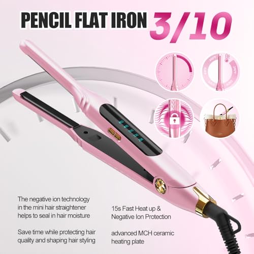 Mini plancha para cabello corto con pantalla LED miniatura 4