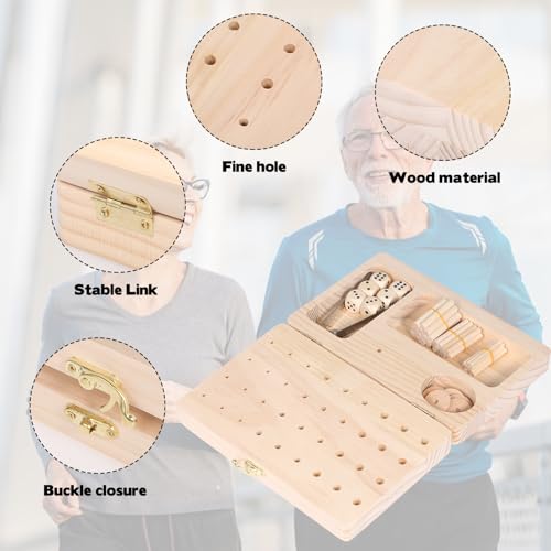 Wooden Pegboard for Finger Dexterity, 36-Hole Wooden Hand Therapy Peg Board with Finger Exercise Tools, Occupational Therapy Toys for Adults to Improve Fine Motor Skills and Hand-Eye Coordination - Image 5