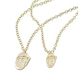 The Rolling Stones Gold Tongue Necklace & Bracelet Set