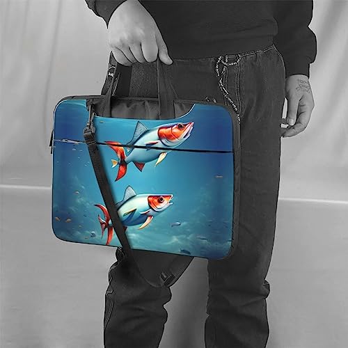 Sac imprimé poisson volant dans l'océan pour ordinateur portable