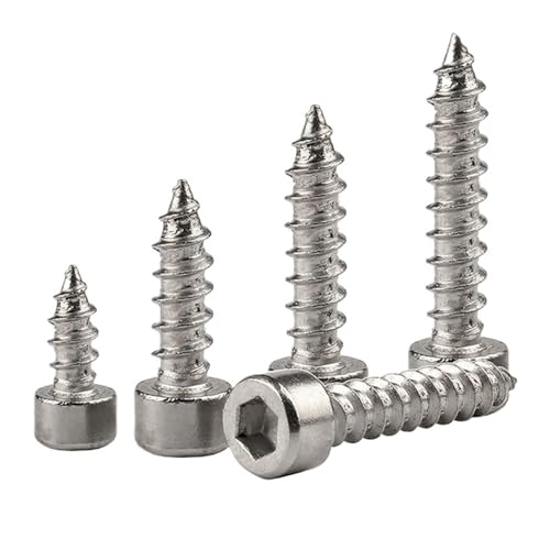 LUCHY(小さな店) 100個/ロット 六角六角ソケットキャップヘッドセルフタッピングネジ グレード8.8 ニッケルメッキ 炭素鋼 六角ヘッド M2 .6 M3 M4 M5 M6(45mm x100pcs,M3.5)