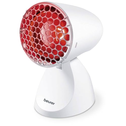 Beurer IL 11 Infrared Lamp with Protective Grid, Medical Device with Calming Heat for Use in Colds and Muscle Strains, 5 Levels of Tilt