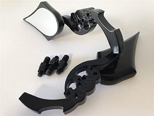 XKH- Motorcycle Black Billet Skull Blade Mirror Compatible with H-D Electra Heritage Sportster Glide [B00Y5MVI3M]