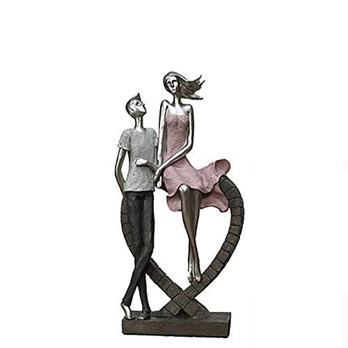 Art de Couple affectueux : statue romantique peinte à la main pour décoration chic