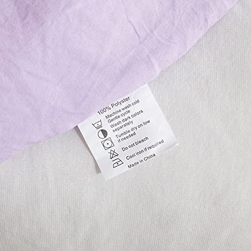 Image of ROSGONIA Lavender Comforter Set Queen, 3pcs(1 Boho Purple Comforter & 2 Pillowcases) All Season Soft Bedding Lightweight Bedspread Blanket Quilt