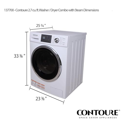 Image of 2.7 Cu. Ft. Washer Dryer Combo with Steam, Ventless All-in-One RV Washing Machine, Compact Apartment Size, White, 120V