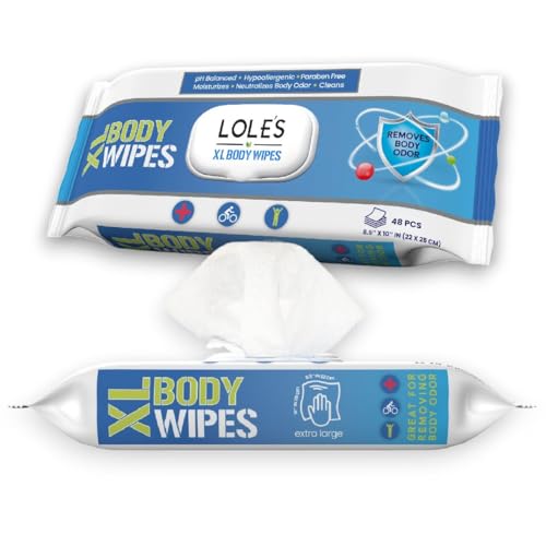 LOLE'S Body Wipes for Adults Bathing No Rinse XL...