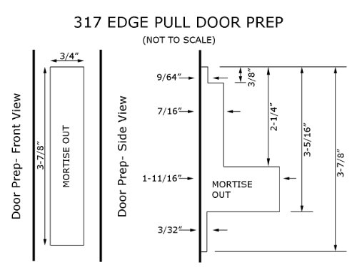 FPL 317-10B Tirador de Canto para Puerta Corredera/Bolsillo en Latón macizo, Acabado Bronce Aceitado miniatura 3