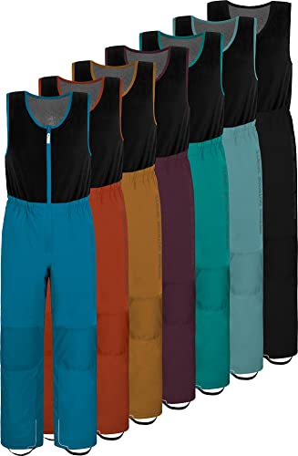 normani Unisex Kinder Winterhose - recycelte Latzhose mit Fleecebesatz - wasserdichte Skihose Thermohose Schneehose mit 3M Reflektoren - Wassersäule: 12.000 mm Schwarz 158-164