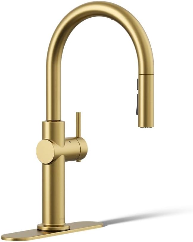 Modern Brass Touchless Pull-Down Kitchen Faucet with Sprayhead