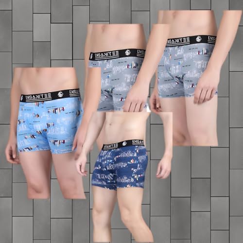 Image of Men's Nylon Stretch Printed Trunk | Ultra-Soft, Breathable Innerwear for Men | Stylish & Supportive Fit