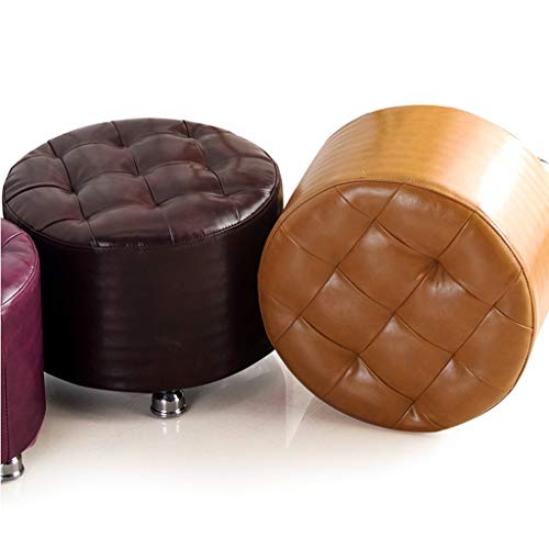 Pouf repose-pieds marron CHEWYNP, tabouret de maquillage rembourré pour salon