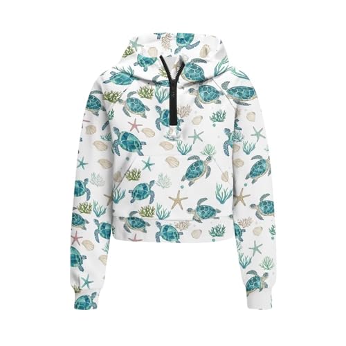 2025 Girl's Hoodies Half Zip Long Sleeve Pullover Sweatshirts Tween Girls Lightweight Casual Fall Crop Tops4