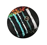 Yalice Boho Layered Turquoise Anklets Wave Rope Ankle Bracelet Beach Foot Chain for Women and Girls (Blue)