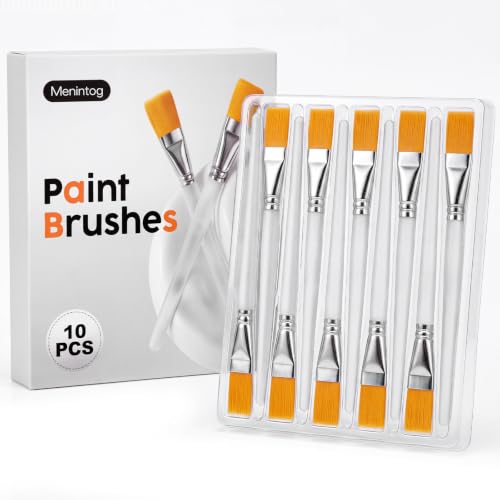 Set de 10 pinceles planos de 1 pulgada para pintura acrílica Menintog