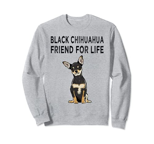 Black Chihuahua Friend For Life Dog Friendship Sweatshirt, Grey