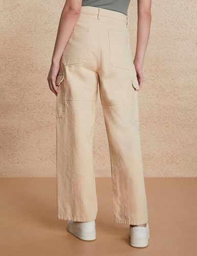 Image of Amazon Brand - Symbol Women's Wide Leg Cargo Jeans (High Rise | Ankle Length | Loose Baggy Fit) (Available in Plus Sizes)