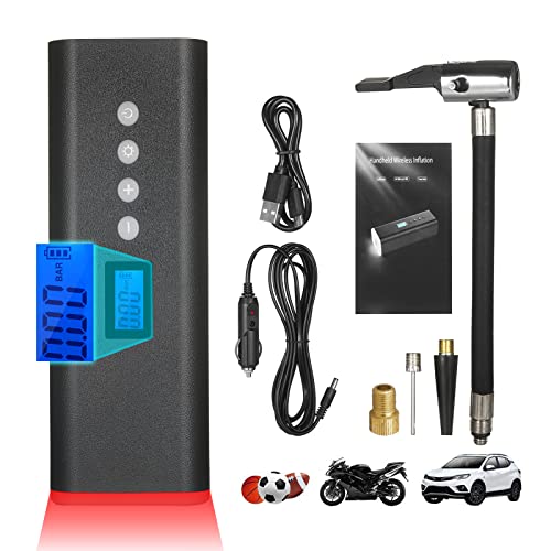 lifcasual Inflador de pneu portátil Compressor de ar com bomba de pneu portátil 150 PSI Tela LCD de