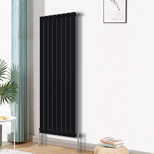 Blümme Vertical Single Flat Panel Designer Radiator Bathroom Heater Central Heating Radiators 1600 x 544mm Black