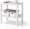 sugodesign OMBEG 2-stöckiger Mehrzweck-Beistelltisch Nachttisch Rechteckig Wasserfester Kunststoff Tragkraft 10 kg pro Boden für Bad Küche Balkon Schlafzimmer (weiß)