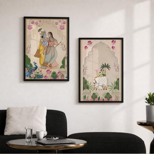 Image of Suneree Traditional Indian Wall Art - Set of 2 (ART 14, 13x19 INCHES)