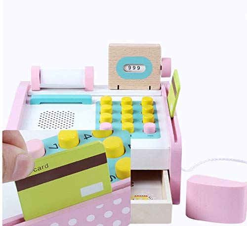ISO TRADE Registrierkasse mit Scanner Holz Kinder-Spielzeugkasse Spielgeld 11214 – Bild 4