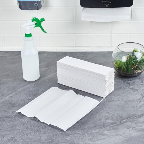 Image of Restaurantware-C Fold Paper Towels 2,400 Embossed 11.5 x 3.3 Inch Commercial Paper Towels Multifold Hand Towel 1 Ply Dispensers Sold Separately White Towel With Full-Dot Embossing