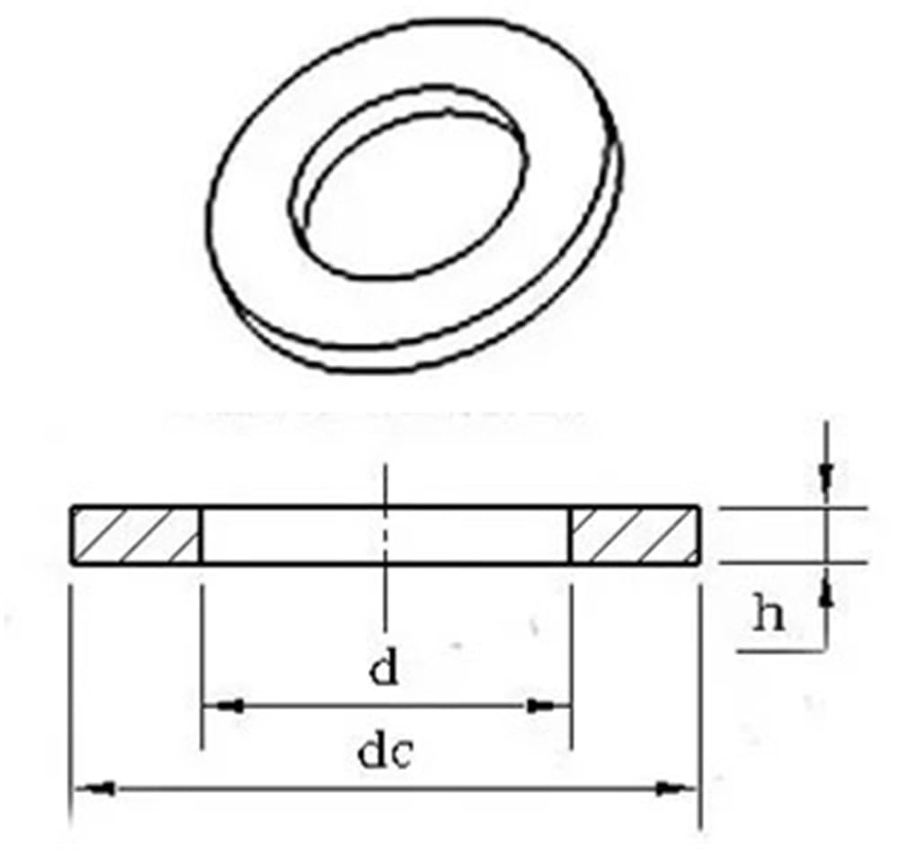 Rondelle piatte nere, rondelle piane, guarnizioni in acciaio al carbonio, rondelle piatte ad anello, rondelle piane, guarnizioni in acciaio al carbonio (M12X32X2,0 mm)(M18x56x4.0mm)