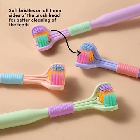 Miniatura 4 de Sensory Joy - Cepillo de dientes suave de tres caras, cerdas suaves en forma de V, para limpiar profundamente los dientes y las encías, para adultos