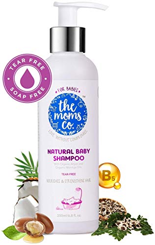 Image of The Moms Co. Tear-Free Natural Baby Shampoo | Australia-Certified Toxin-Free | with Conditioners and USDA-Certified Organic Argan Oil (200 ml)