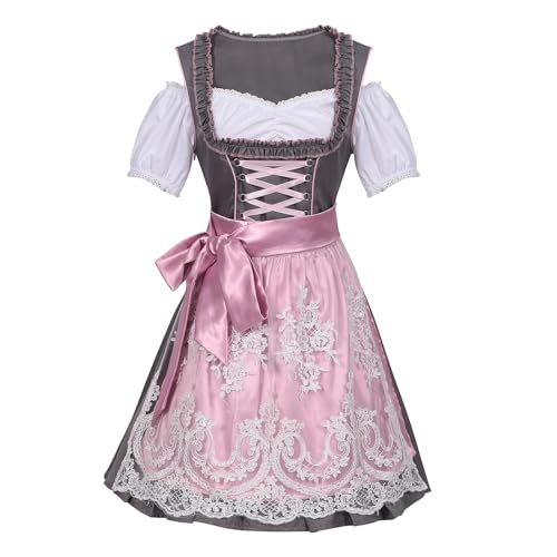 Vestido Oktoberfest mujer ajuste ergonómico corpiño flexible tres piezas