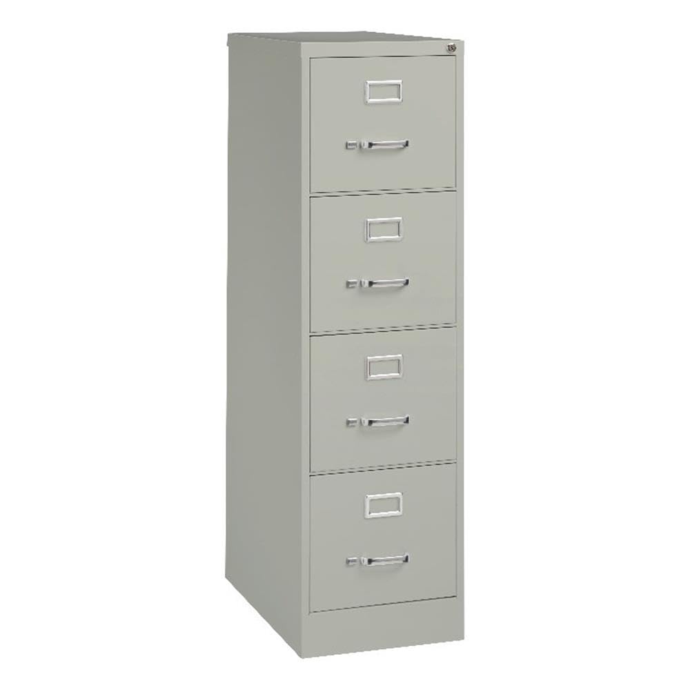 Scranton & Co 25" 4-Drawer Metal Letter Width Vertical Filing Cabinet in Gray, Lockable, Sturdy Steel Construction, Office or Home Use, Durable Letter