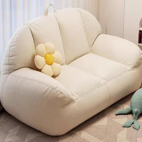 XANAYXWJ Lazy Bean Bag Sofá Sillón Cómodo Sillón Sofá Cama Perezoso Asiento de Futón Piso Suave Sofá Asiento Silla Cama para Sala de Estar Silla de Esquina Dormitorio Beige amarillo-105x70x55cm