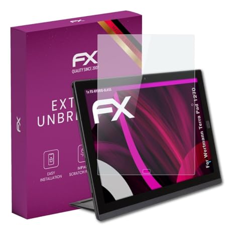 atFoliX Protection Écran Film de verre en plastique compatible avec Wortmann Terra Pad 1270 Verre film protecteur, 9H Hybrid-Glass FX Protection Écran en Verre trempé de plastique
