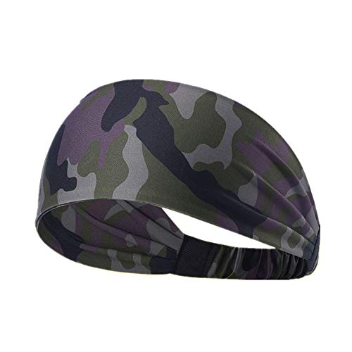 Yoga Fitness Bandeau Sport Running Bandeau Yoga Absorbant La Sueur Respirant Fitness Basketball Running Cyclisme Bandeau Anti-Transpirant Ceinture Cyclisme Bandeau Camouflage,1 Cover
