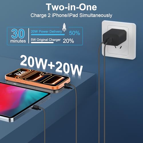 Image of Phone 15 /16 /17 Pro Max Charger Fast Charging, 20W Dual Port USB C Charger Block with 6.6FT Long USB C to C Charging Cable Cord for Phone 17 16 15 Pro Max /17 16 15Pro /15 /1615Plus,Air