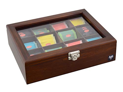 Porta-Chá Total Luxo Madeira Maciça 12 Divisórias