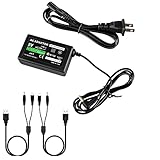 PSP Charger Bundle, 1 Pack Charger and 2 Pack Charging Cable Compatible with Sony PSP-110 PSP-1001 PSP 1000 / PSP Slim & Lite 2000 / PSP 3000 Replacement