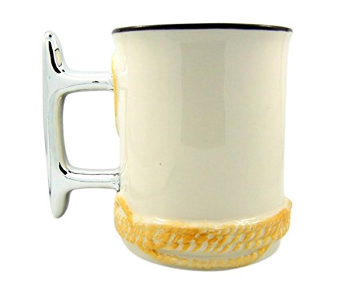Beach Ship Cleat and Anchor Sculpted Handle Ceramic Coffee Mug, 16 oz - Image 2
