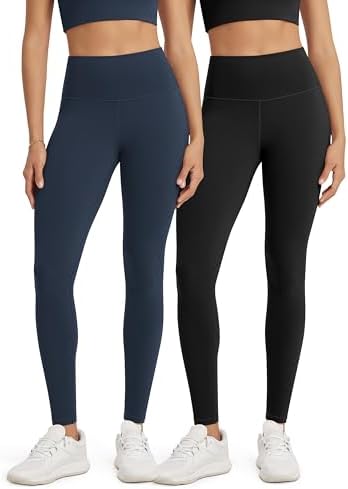 ODODOS Women's High Waist Workout Leggings 2-Pack Tummy Control Y...