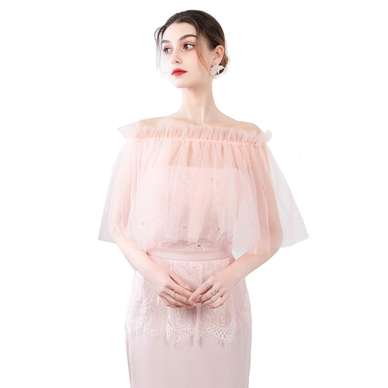 Women's Shawls and Wraps for Evening Dresses Tulle Wedding Bridal Scarf