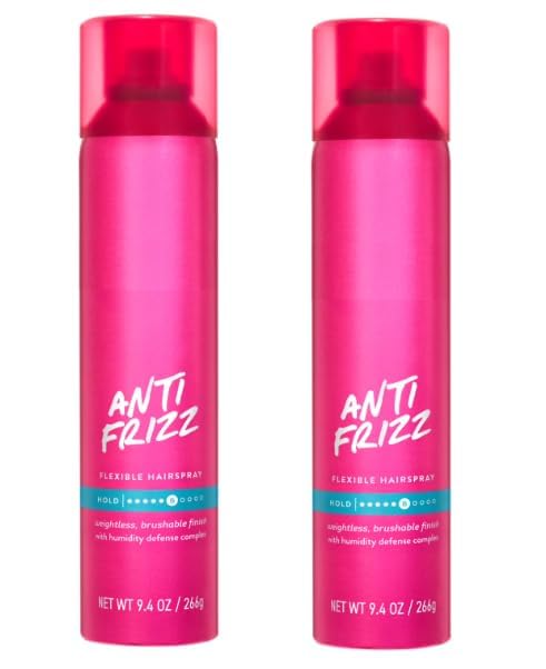 Sua~ve Hairspray New look for Women and Men, Flexible Hold - Anti-Frizz Hair Products, Hair Finishing Spray, Anti-Humidity Spray for Hair, 9.4 Fl Oz (Pack of -2)