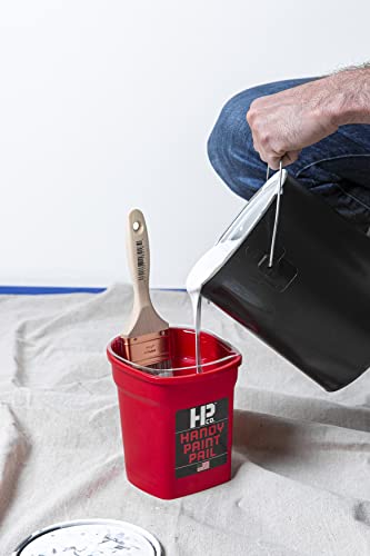 Handy Paint Pail, Holds 32-Fl Oz Of Paint Or Stain, Efficient For Clean-Ups And Quick Color Changes With Integrated Magnetic Brush Holder #TOP5