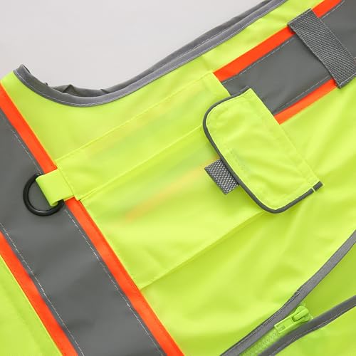 Image of XIAKE Reflective Safety Vest for Men & Women High Visibility Class 2 Vest with Pockets Meets ANSI Standards