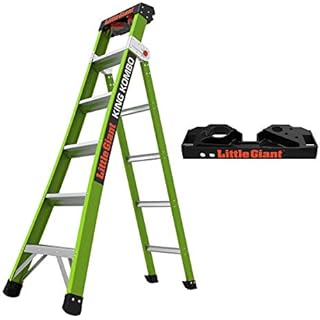 Little Giant Ladders, King Kombo, Professional, 6 Ft. A Frame, 10 Ft. Extension, with Quad Pod, Fiberglass, Type 1AA, 375 lbs Weight Rating, (13610-001)