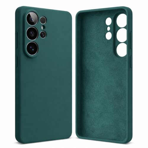 Image of DIZORO Microfiber Candy Case Compatible with Samsung S26 Ultra 5g Smooth Touch Cushion Liquid Soft Silicone Gel Rubber Phone Cases Non-Slip Full Body Protective Shockproof Back Cover (Forest)