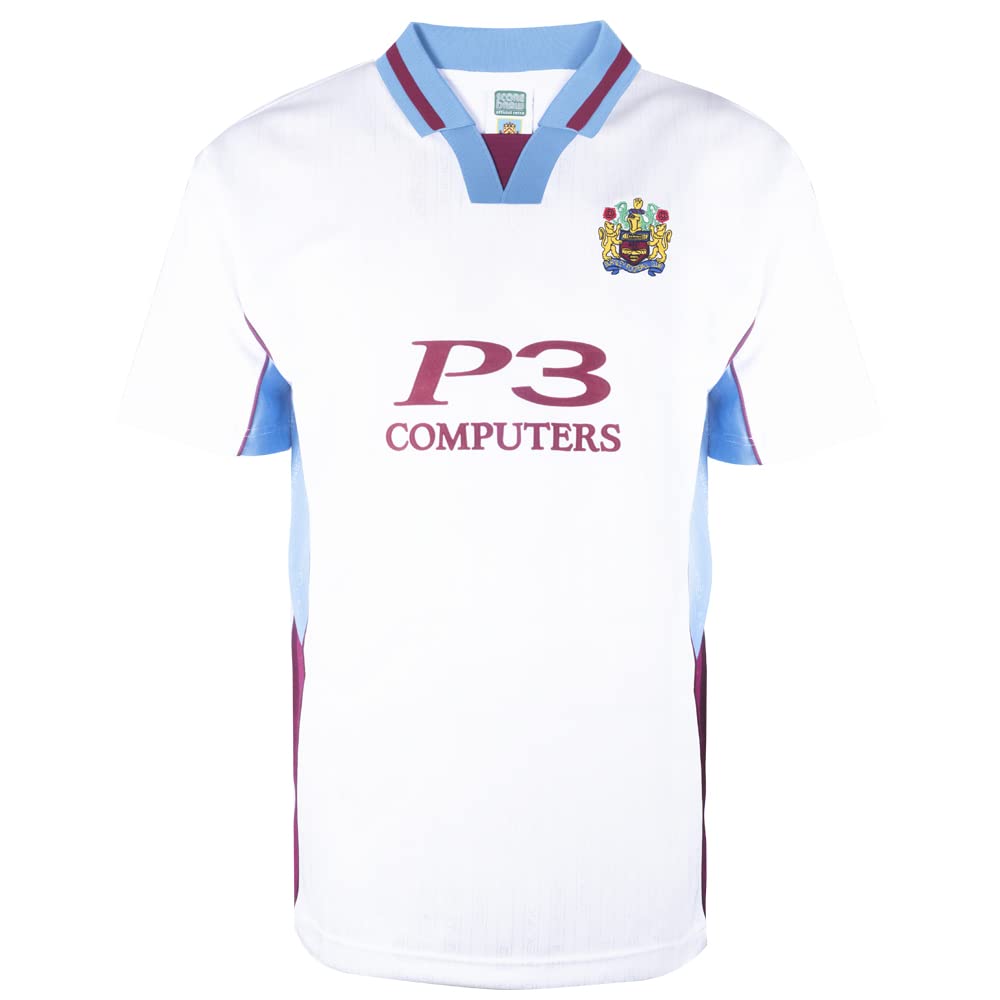 Score Draw Burnley 2000 Away Retro Football Shirt White Small Polyester