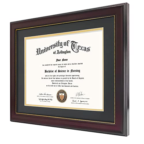 Graduationmall FF-DF004 8.5X11 Diploma Frame With Black Over Gold Mat Or Display 11X14 Document Without Mat thumb #3