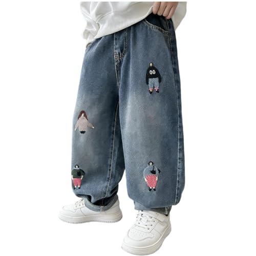 2026 Boys' Fashion Jeans Baggy Wide Leg Stretch Denim Sweatpant Loose Casual Back to School Uniform Pants 5-15 Years