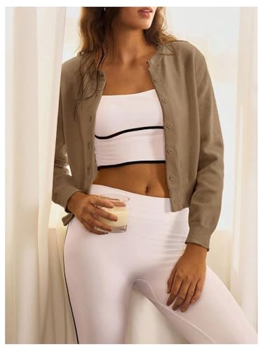 Image of SOLY HUX Women's Button Down Cropped Lightweight Cardigan Sweater Cute Fall Fashion 2026